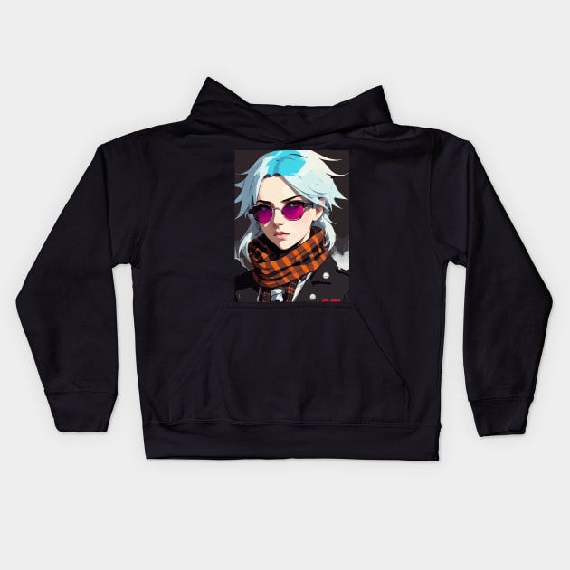 Colorful Cool Emmo Girl Kids Hoodie by Zurikato